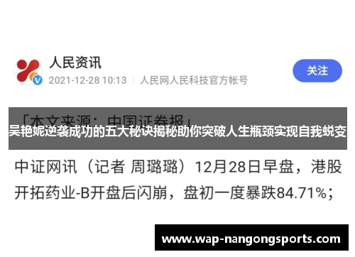 吴艳妮逆袭成功的五大秘诀揭秘助你突破人生瓶颈实现自我蜕变