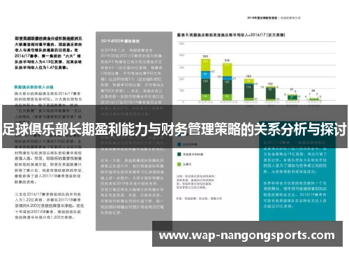 足球俱乐部长期盈利能力与财务管理策略的关系分析与探讨 足球俱乐部长期盈利能力与财务管理策略的关系分析与探讨